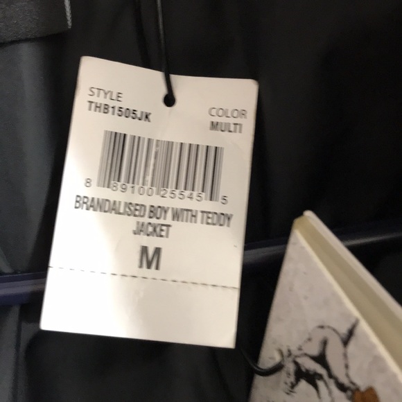 NWT—TANGO HOTEL Brandalised Boy With Teddy Bomber Jacket.. Size:Medium - Picture 12 of 13